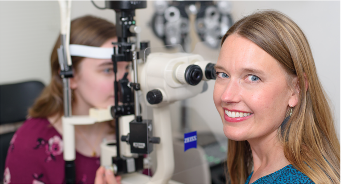 Dr. Lisa Timmerman conducts a test on a patient